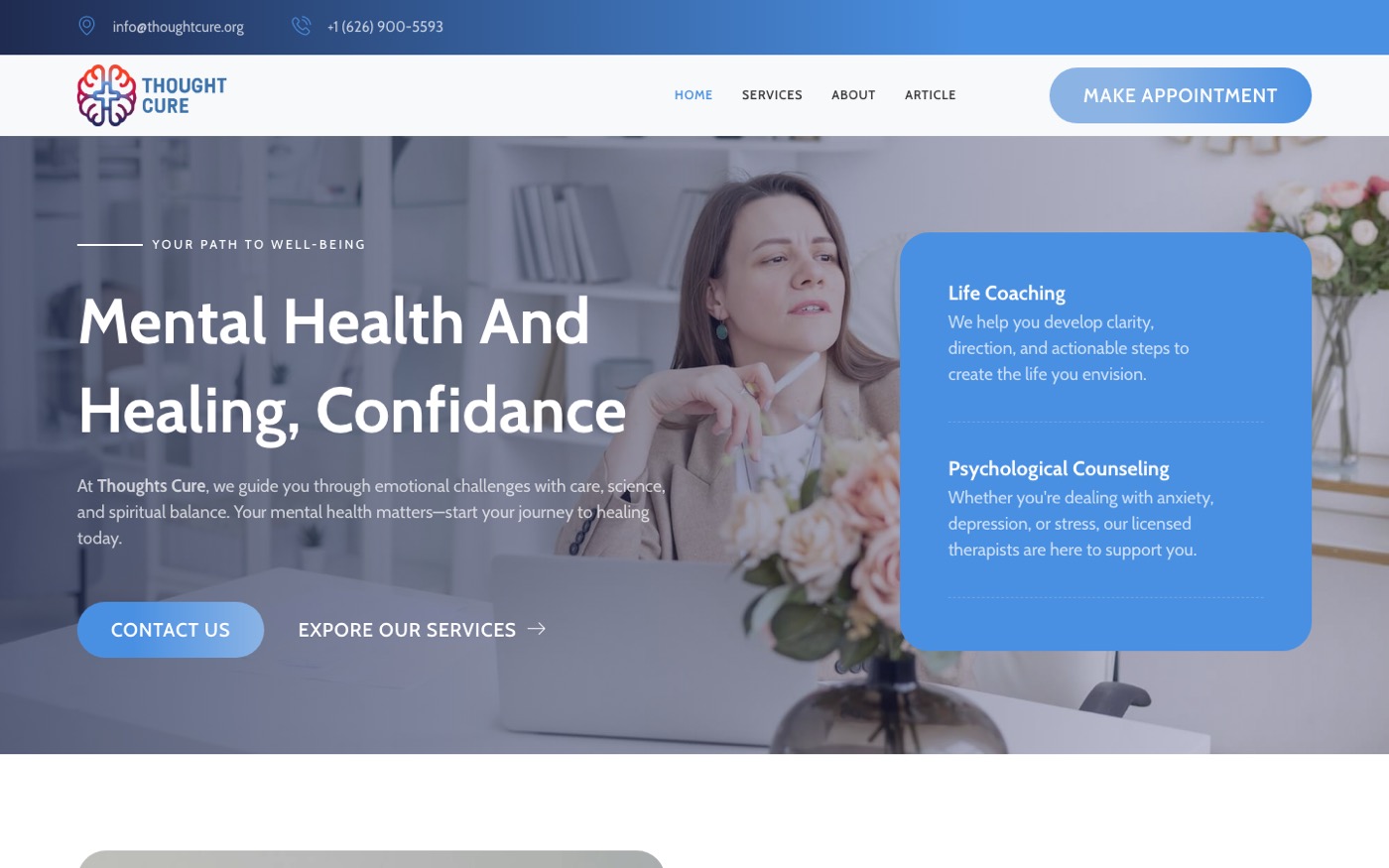 Thought Cure — Website